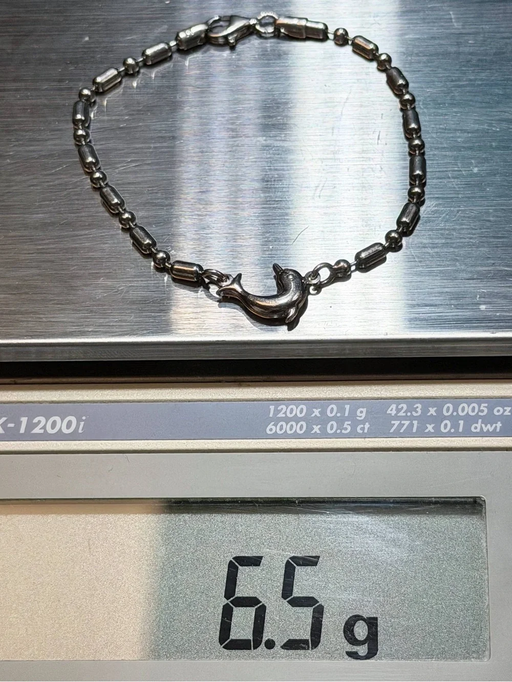 925 Sterling Silver Ocean Dolphin bracelet 8”